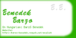 benedek barzo business card