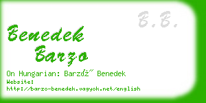 benedek barzo business card